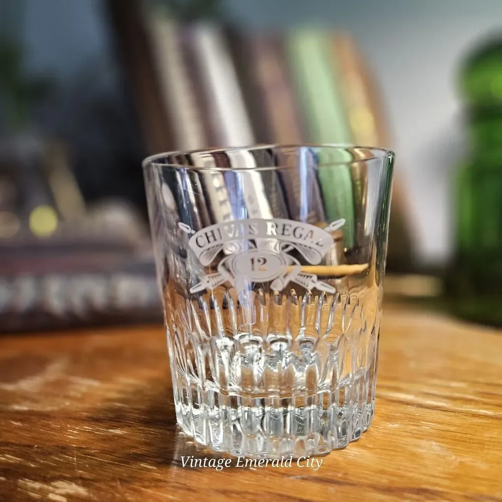 Chivas Regal Vtg Scotch Whiskey Drinking Glass Made by VONPOK Italy On The Rocks